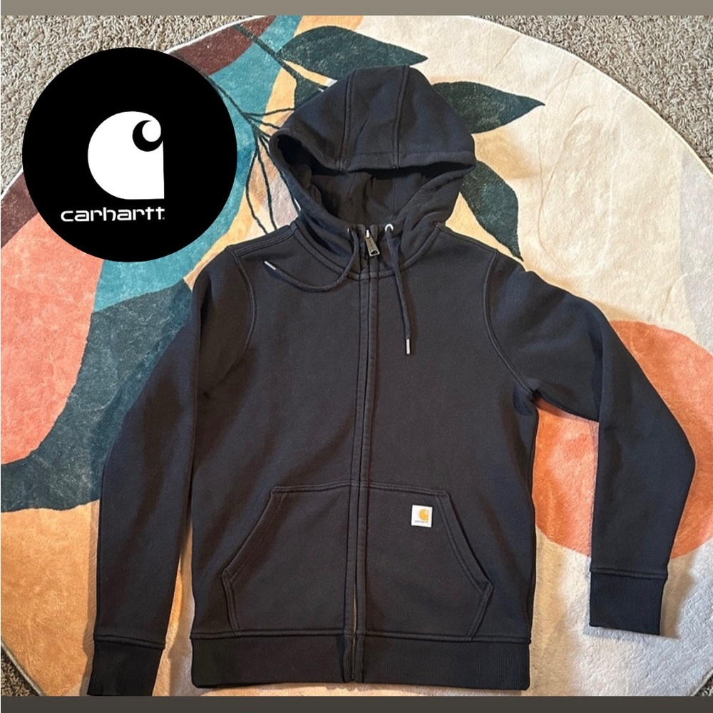 Women’s black Carhart hoodie.